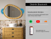 Nieregularne lustro w dębowej ramie z podświetleniem LED #7