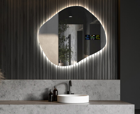 Lustro plama asymetryczne łazienkowe podświetlane LED R221 #6