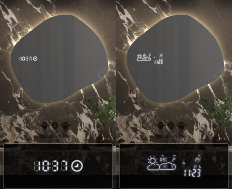 Lustro plama asymetryczne łazienkowe podświetlane LED R221 #7