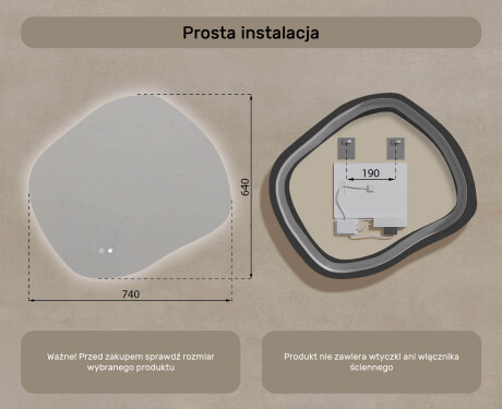 Lustro łazienkowe z oświetleniem, Dual color, włącznik dotykowy, mata grzewcza #8