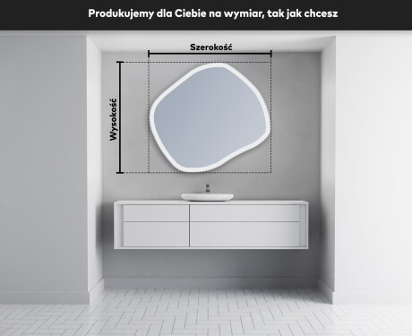Lustro asymetryczne łazienkowe podświetlane LED R222 #4