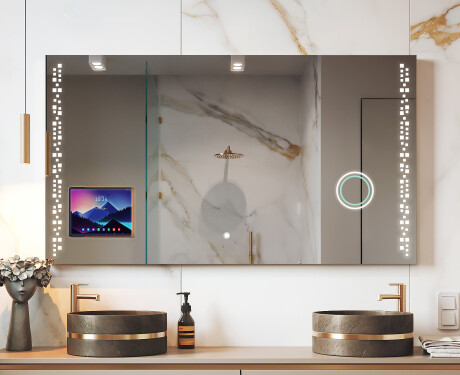 Nowoczesne Lustro LED z ramką iPad Displine L38