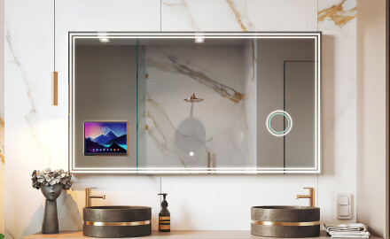 Prostokątne Lustro Smart LED Apple z ramką Displine L57