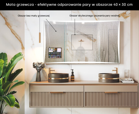 Prostokątne Lustro Smart LED Apple z ramką Displine L77 #7