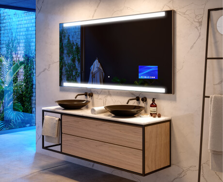 Inteligentne Lustro Łazienkowe Podświetlane Prostokątne LED Smart L47 Apple #9