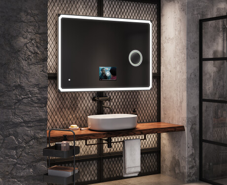 Prostokątne Lustro Łazienkowe Podświetlane LED Smart L138 Apple #9