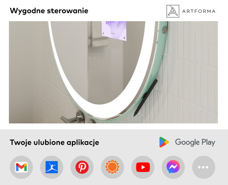 Inteligentne Lustro Łazienkowe Okrągłe LED SMART SAMSUNG L76 #3