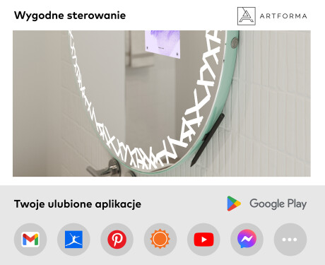 Inteligentne Lustro Łazienkowe LED Okrągłe L115 Samsung #3