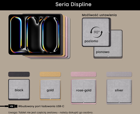 Zaokrąglone Nowoczesne Lustro LED z ramką iPad Displine L146 #2