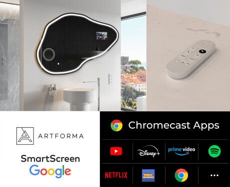 Nieregularne Lustro Łazienkowe LED SMART P223 Google #2