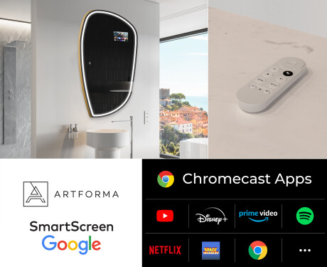 Nieregularne Lustro Łazienkowe LED SMART I223 Google #2