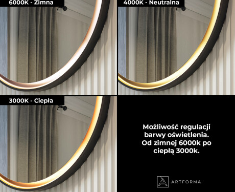 Okrągłe lustro w metalowej ramie z podświetleniem LED #3