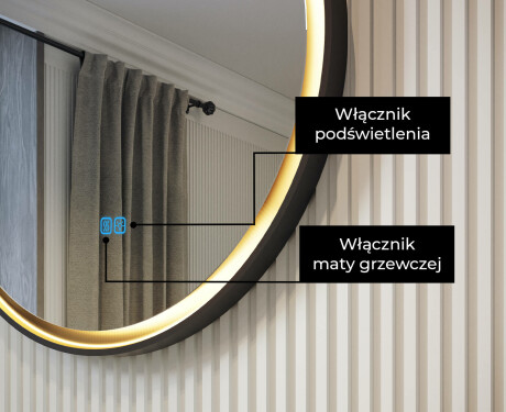 Okrągłe lustro w metalowej ramie z podświetleniem LED #4