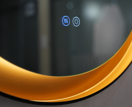 Okrągłe lustro w metalowej ramie z podświetleniem LED #5