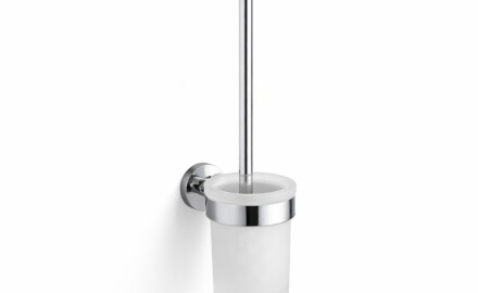 CLASSIC-Szczotka WC wisząca / pojemnik szkło matowe / chrom