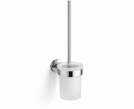 CLASSIC-Szczotka WC wisząca / pojemnik szkło matowe / chrom