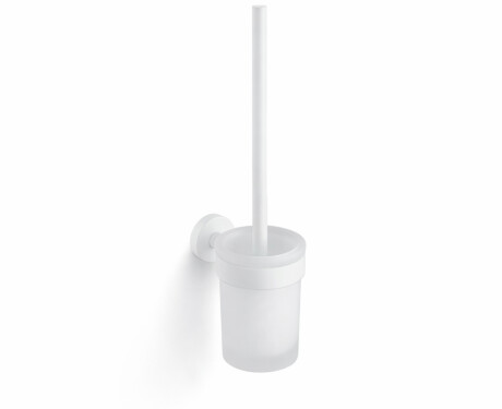 CLASSIC-Szczotka WC wisząca / pojemnik szkło matowe / biały mat