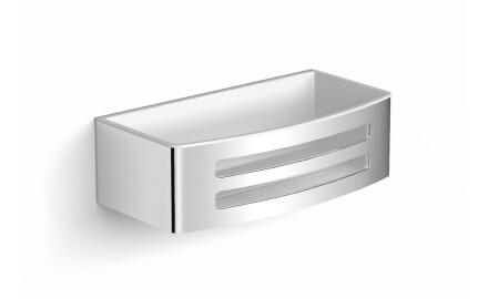 Koszyk 22x11x6 / wkład z tworzywa biały / stal polerowana
