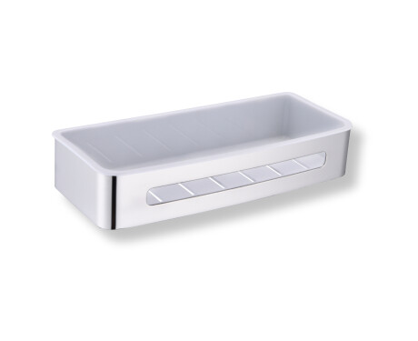 Koszyk 29x12x5,5 / stal polerowana / wkład z tworzywa biały