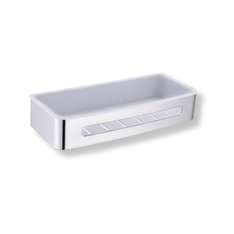 Koszyk 29x12x5,5 / stal polerowana / wkład z tworzywa biały #1