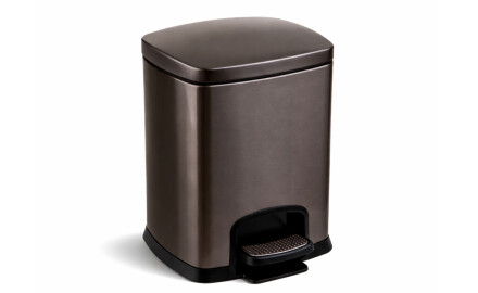 Kosz pedałowy PREMIUM prostokątny 5 L, soft close / grafit metalik