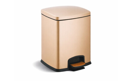 Kosz pedałowy PREMIUM prostokątny 5 L, soft close / champagnee