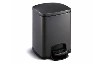 Kosz pedałowy PREMIUM prostokątny 5 L, soft close / czarny mat