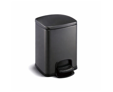 Kosz pedałowy PREMIUM prostokątny 5 L, soft close / czarny mat