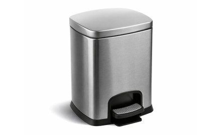 Kosz pedałowy PREMIUM prostokątny 5 L, soft close / stal nierdzewna satyna