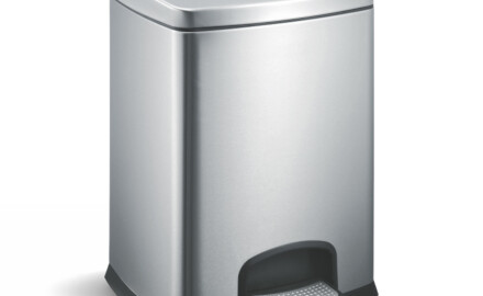 Kosz pedałowy PREMIUM prostokątny 12 L, soft close / stal nierdzewna satyna