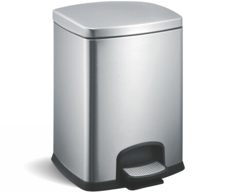 Kosz pedałowy PREMIUM prostokątny 12 L, soft close / stal nierdzewna satyna