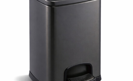 Kosz pedałowy PREMIUM prostokątny 20 L, soft close / czarny mat