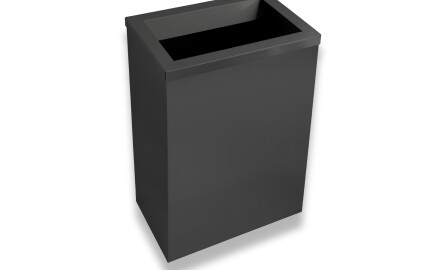 Kosz na śmieci 50L, pokrywa z otworem wrzutowym/ stal nierdzewna czarny mat