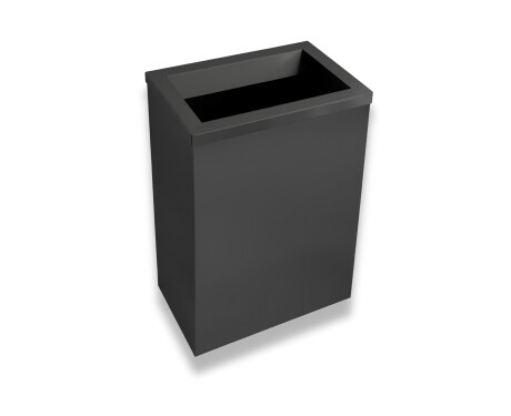 Kosz na śmieci 50L, pokrywa z otworem wrzutowym/ stal nierdzewna czarny mat