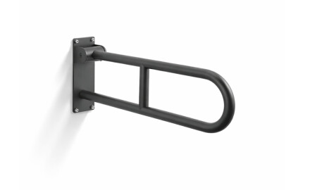 Poręcz wspomagająca dla osób z niepełnosprawnościami Ø32 łukowa uchylna STANDARD - 60 cm/ stal nierdzewna czarny mat