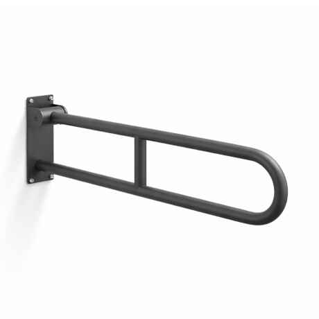 Poręcz wspomagająca dla osób z niepełnosprawnościami Ø32 łukowa uchylna STANDARD - 80 cm/ stal nierdzewna czarny mat #1