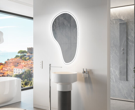 Lustro LED nieregularne z oświetleniem na ścianę S222