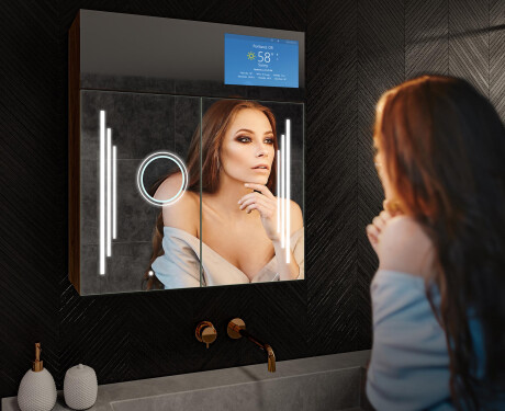 Szafka łazienkowa z lustrem Smart LED - L27 Sarah 66,5 x 72cm #10