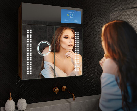 Szafka łazienkowa z lustrem Smart LED - L55 Sarah 66,5 x 72cm #10