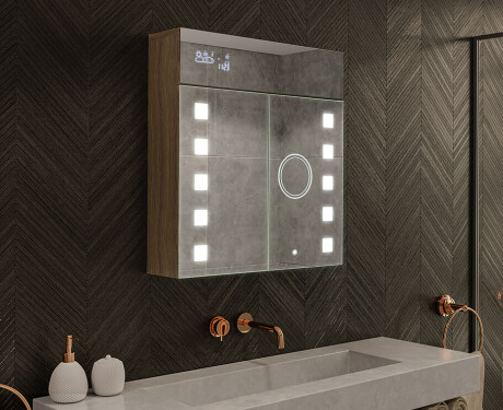 WIsząca szafka łazienkowa z lustrem LED L03 Emily 66,5 x 72cm #1