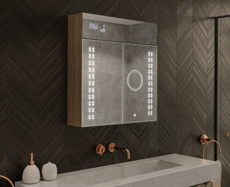 SZAFKA ŁAZIENKOWA Z LUSTREM LED - L55 EMILY 66,5 x 72cm