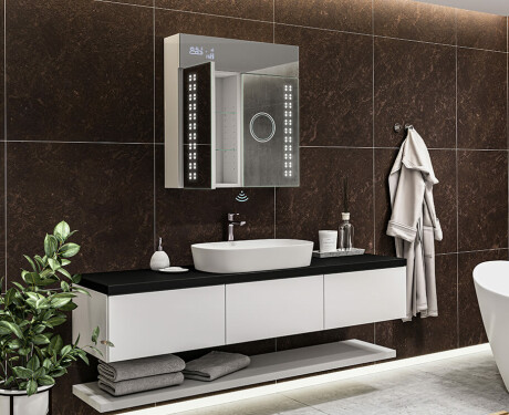 SZAFKA ŁAZIENKOWA Z LUSTREM LED - L55 EMILY 66,5 x 72cm #11