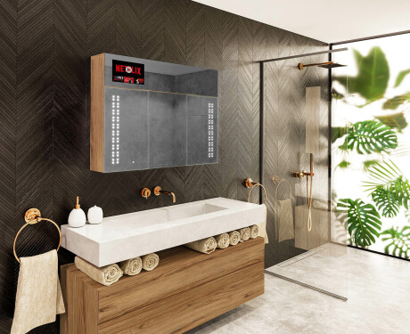 Szafka łazienkowa z lustrem Smart LED - L55 Sarah 100 x 72cm #6