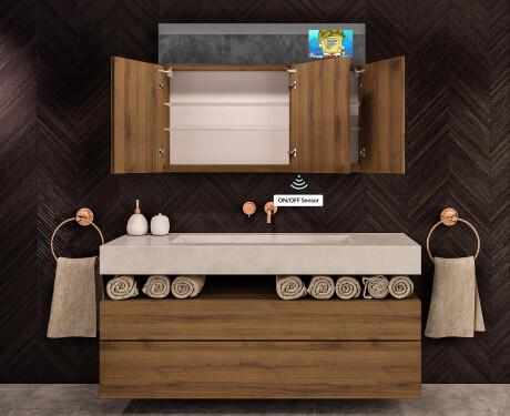 Szafka łazienkowa z lustrem Smart LED - L55 Sarah 100 x 72cm #9
