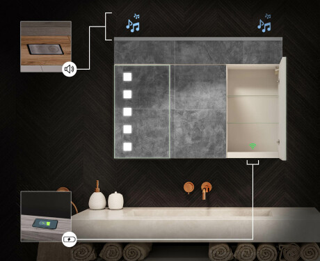 SZAFKA ŁAZIENKOWA Z LUSTREM LED - L03 EMILY 100 x 72cm #6