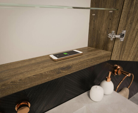 Wisząca Szafka Łazienkowa Z Lustrem LED L55 Emily 100 x 72cm #12