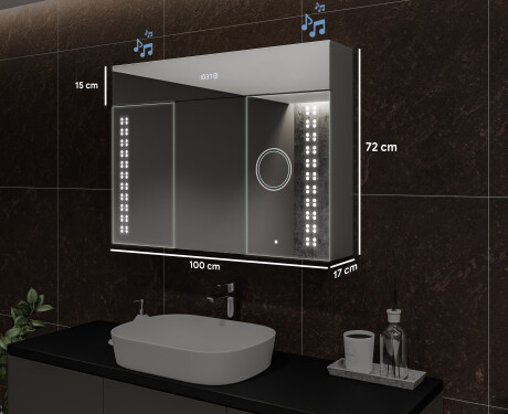 SZAFKA ŁAZIENKOWA Z LUSTREM LED - L55 EMILY 100 x 72cm #2