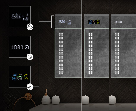 Wisząca Szafka Łazienkowa Z Lustrem LED L55 Emily 100 x 72cm #4