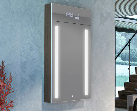 Szafka Do Przedpokoju Wisząca z Lustrem LED Amelia 60 x 110cm