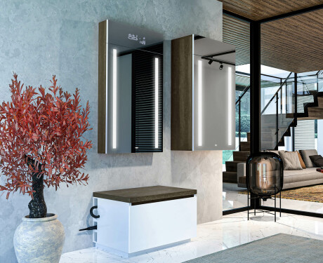 Szafka Do Przedpokoju Wisząca z Lustrem LED Amelia 60 x 110cm #11